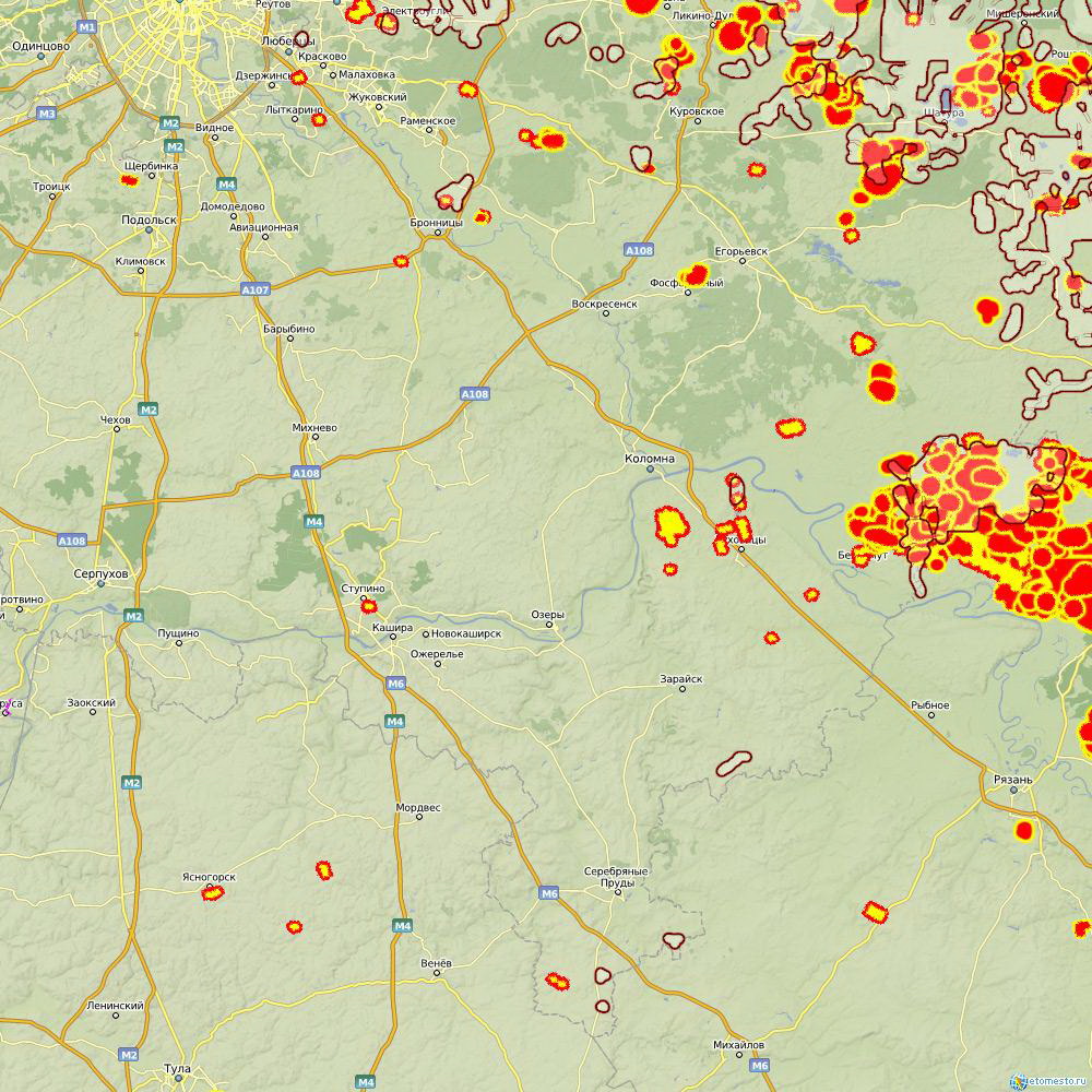 Карта пожаров московской области
